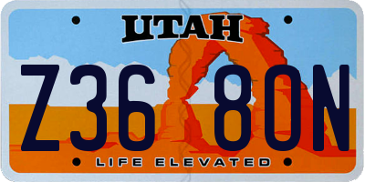 UT license plate Z368ON