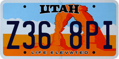 UT license plate Z368PI