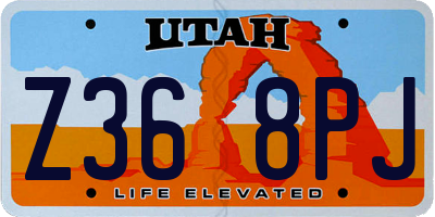 UT license plate Z368PJ