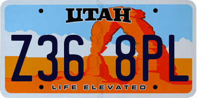 UT license plate Z368PL