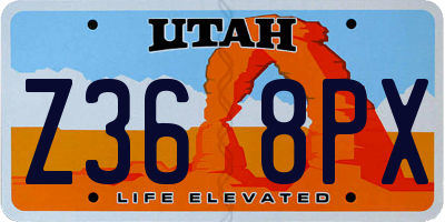UT license plate Z368PX