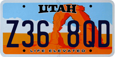 UT license plate Z368QD