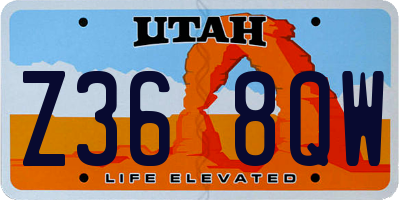 UT license plate Z368QW