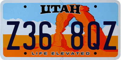UT license plate Z368QZ