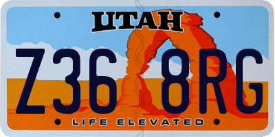 UT license plate Z368RG
