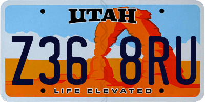UT license plate Z368RU