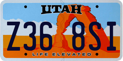 UT license plate Z368SI