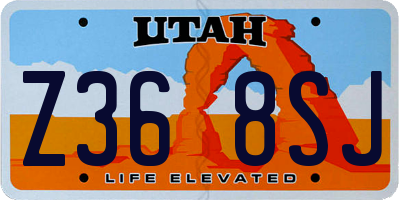 UT license plate Z368SJ
