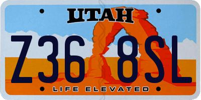 UT license plate Z368SL