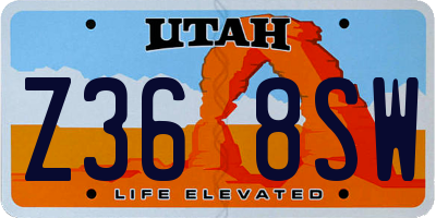UT license plate Z368SW
