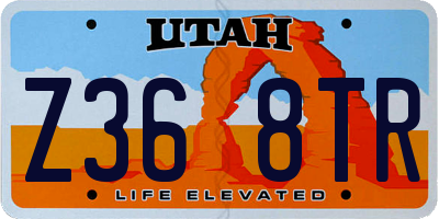 UT license plate Z368TR