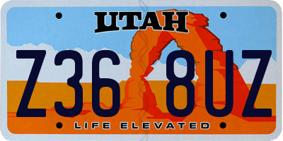 UT license plate Z368UZ