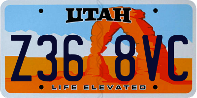 UT license plate Z368VC