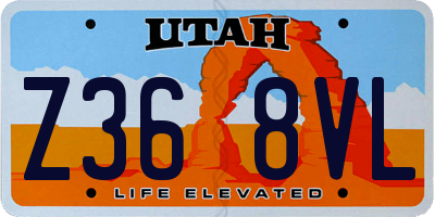 UT license plate Z368VL