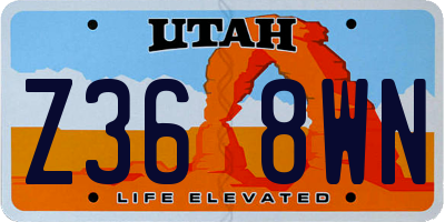 UT license plate Z368WN