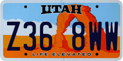 UT license plate Z368WW