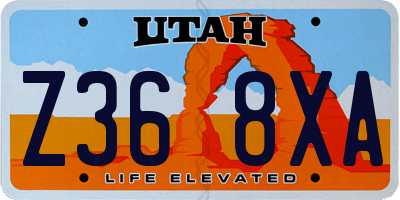 UT license plate Z368XA