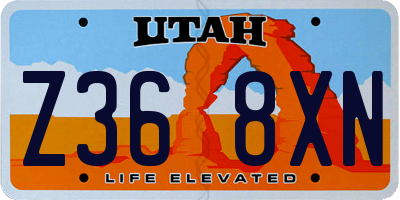 UT license plate Z368XN
