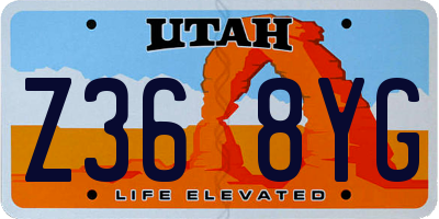 UT license plate Z368YG