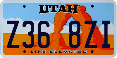 UT license plate Z368ZI