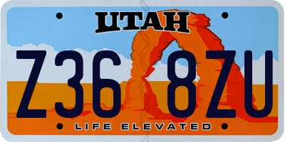 UT license plate Z368ZU