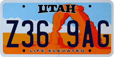 UT license plate Z369AG