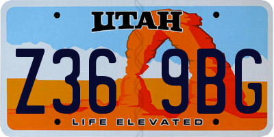UT license plate Z369BG