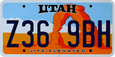 UT license plate Z369BH