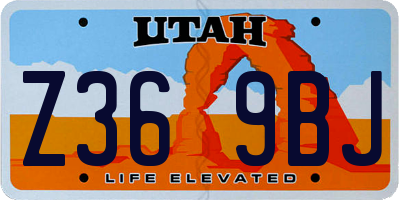 UT license plate Z369BJ