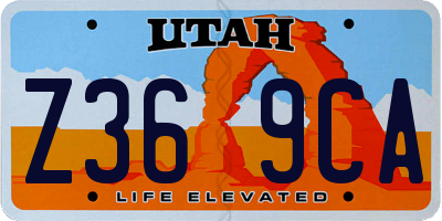 UT license plate Z369CA
