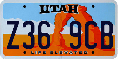 UT license plate Z369CB