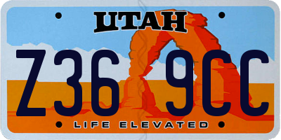 UT license plate Z369CC