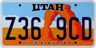 UT license plate Z369CD