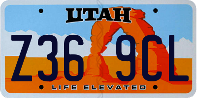 UT license plate Z369CL