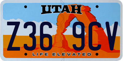 UT license plate Z369CV