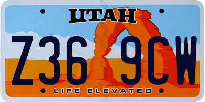 UT license plate Z369CW
