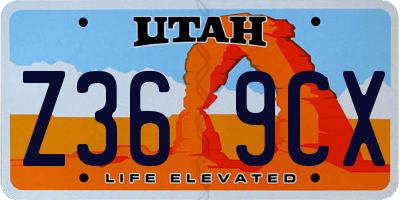 UT license plate Z369CX