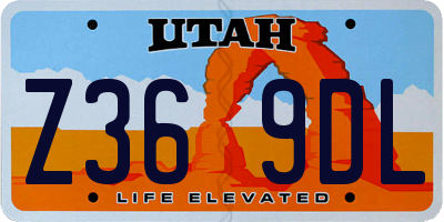 UT license plate Z369DL
