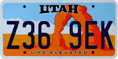 UT license plate Z369EK