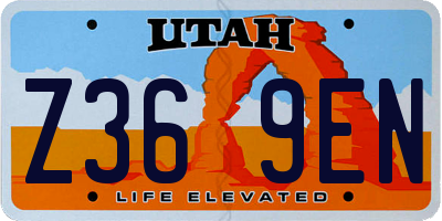 UT license plate Z369EN