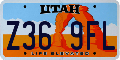 UT license plate Z369FL