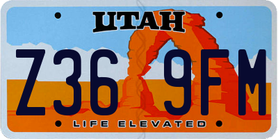 UT license plate Z369FM