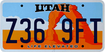 UT license plate Z369FT