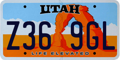 UT license plate Z369GL