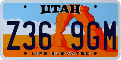 UT license plate Z369GM