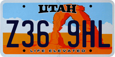 UT license plate Z369HL