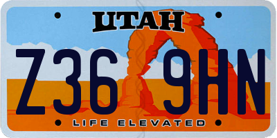 UT license plate Z369HN