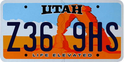 UT license plate Z369HS