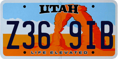 UT license plate Z369IB