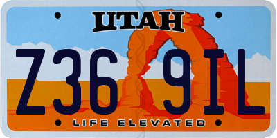 UT license plate Z369IL